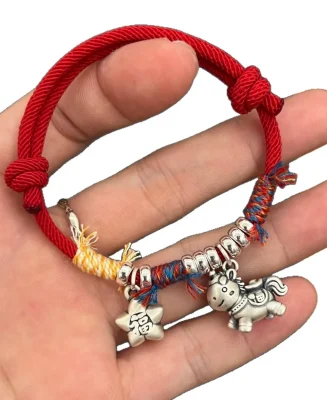 Red String Lucky Horse Charm Bracelet